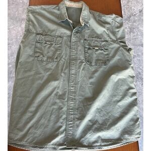 Men's Eddie Bauer Rainier Ripstop Shirt XXL 2XL Green